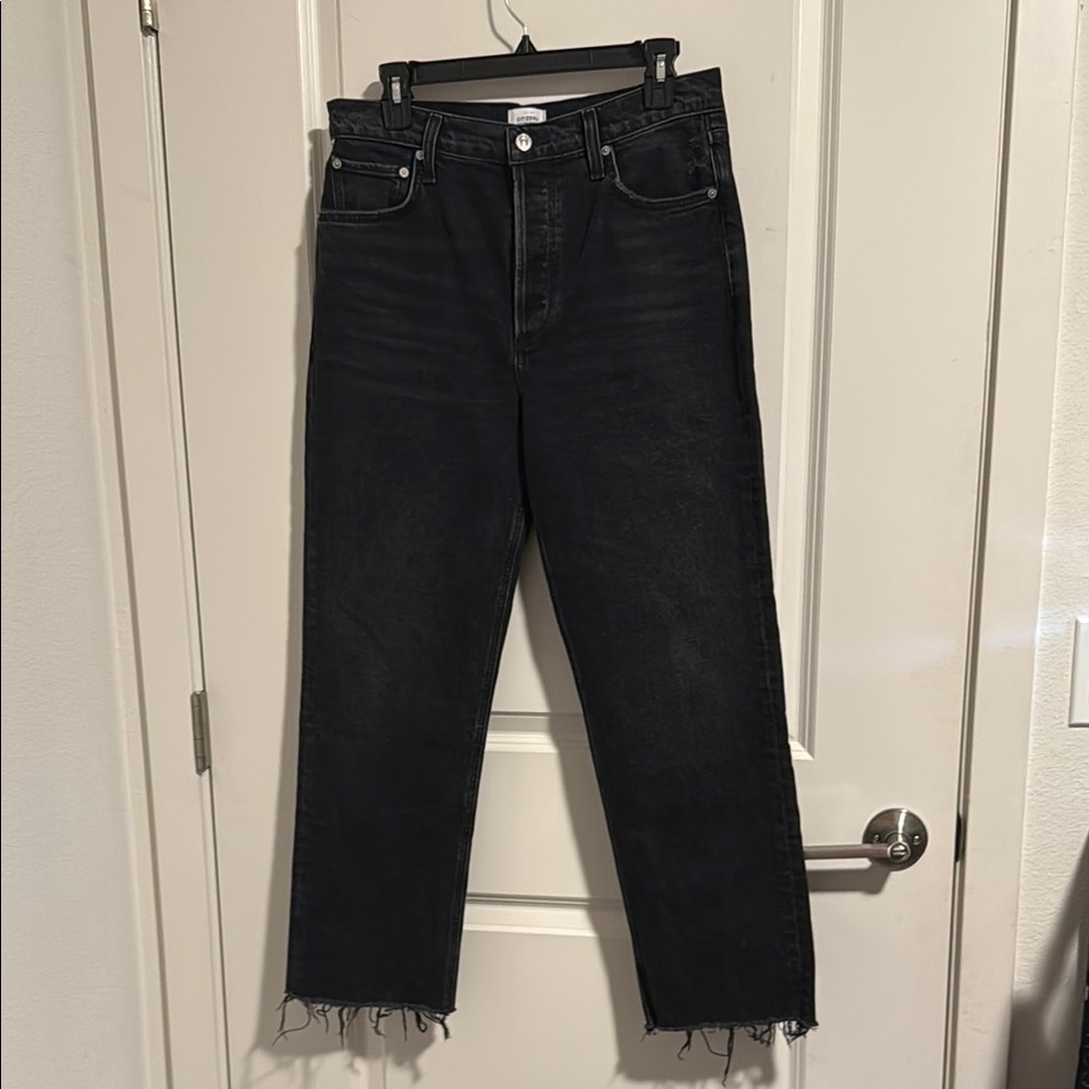 Citizens of Humanity Florence Black Frayed Hem Jeans